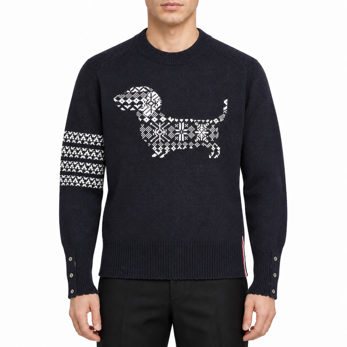 2026SS Men's Four-Stripe Crew Neck Knit Sweater | Thom Browne