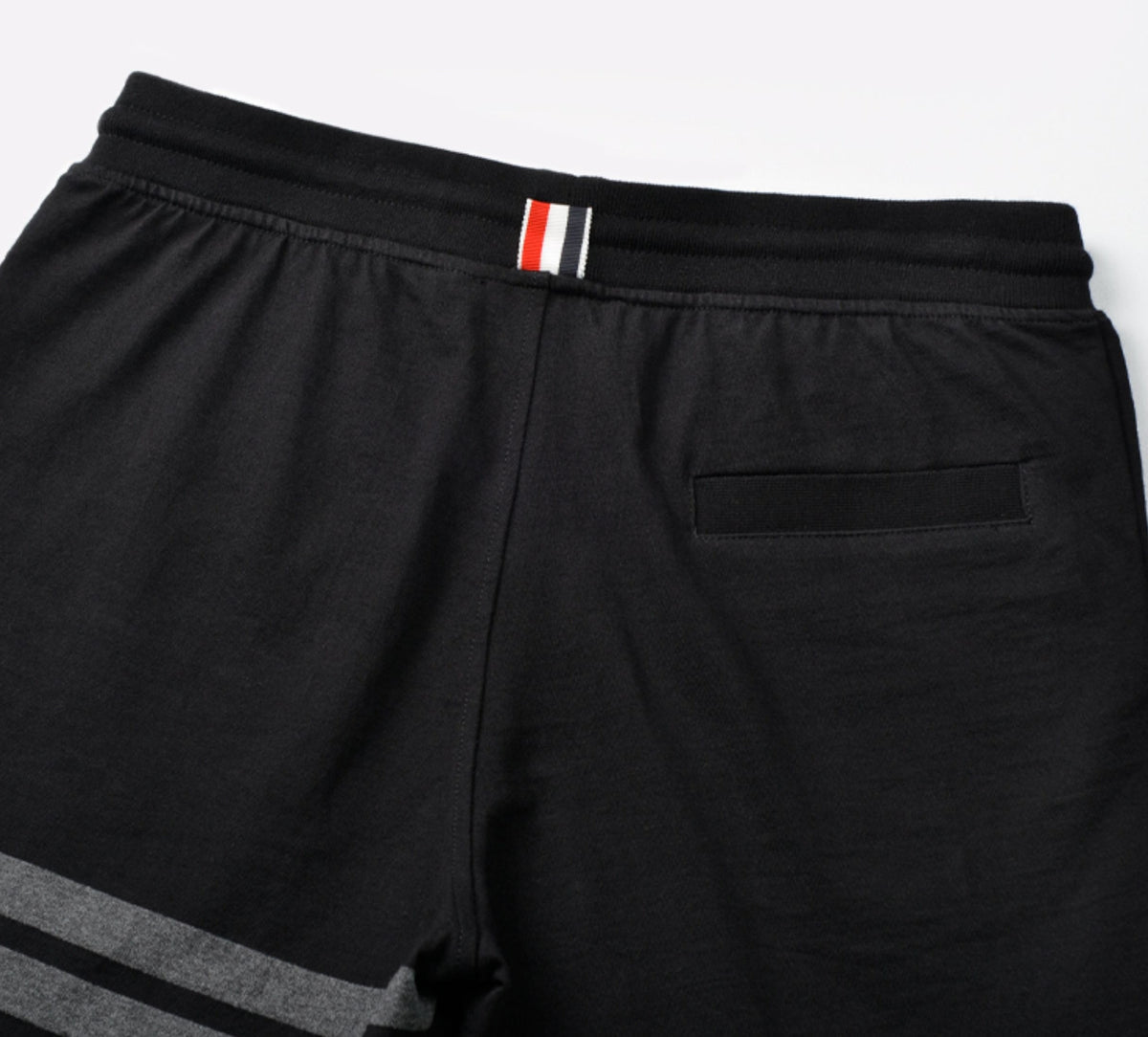 Thom Browne Style Men's Casual Sweatpants - Cotton Signature Four-Bar Detail
