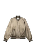 Golden Goose bomber jacket in green satin with ribbed hems and collar