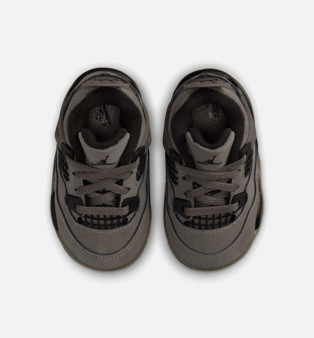 Air Jordan 4 Retro Cave Stone And Black Infant & Toddler Lifestyle Shoes - Cave Stone/Black/Moon Particle