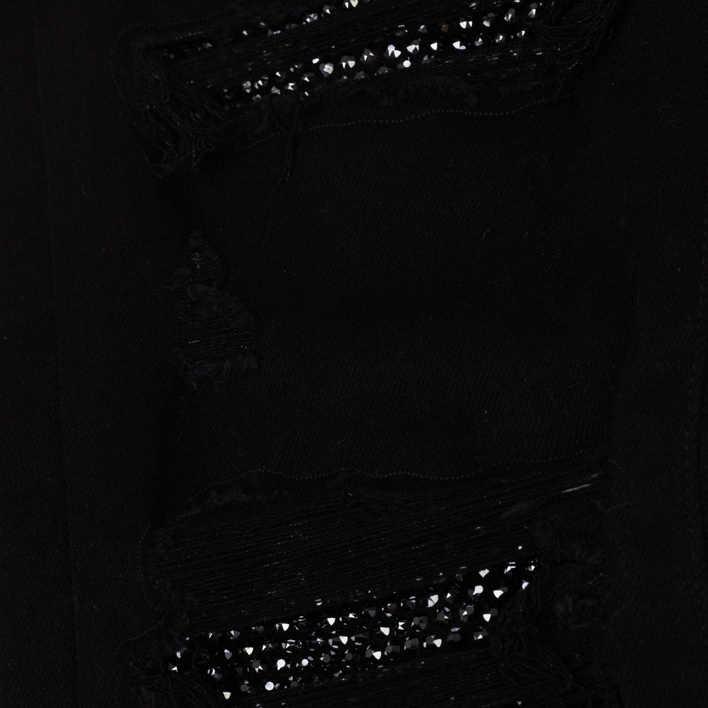 Overdyed Black Crystal Thrasher Skinny Jeans
