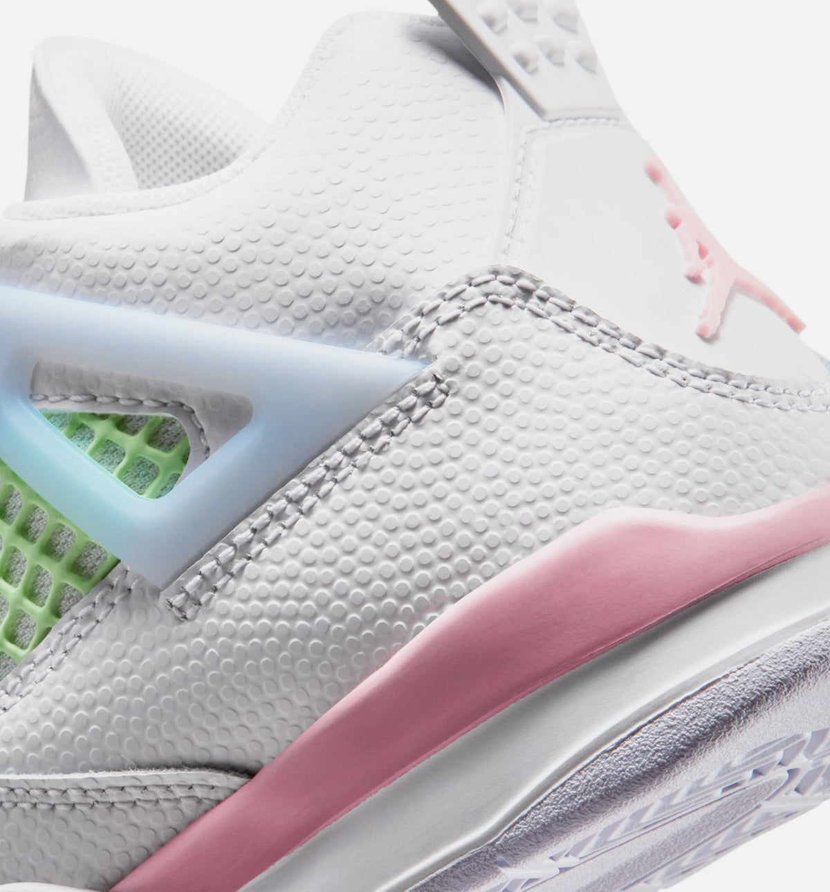 Air Jordan 4 Retro "Medium Soft Pink" Little Kids' Shoe – White/Medium Soft Pink/Half Blue