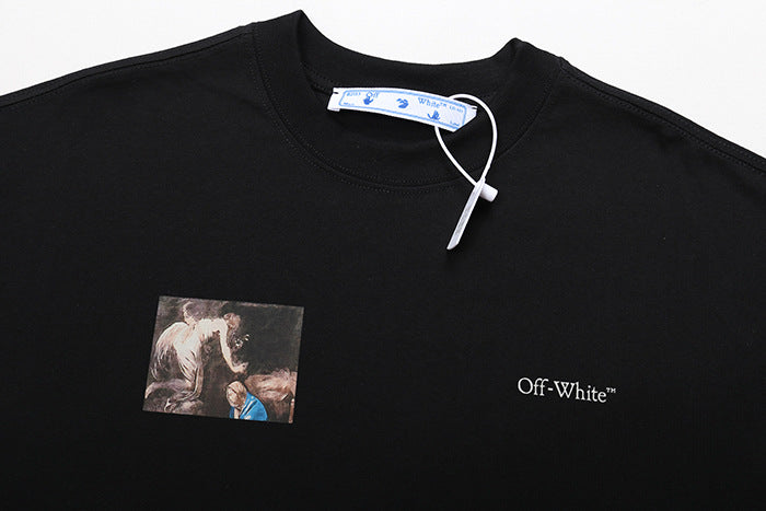 2026 New Off-White Arrow Print Tee Loose Crew Neck Streetwear T-Shirt