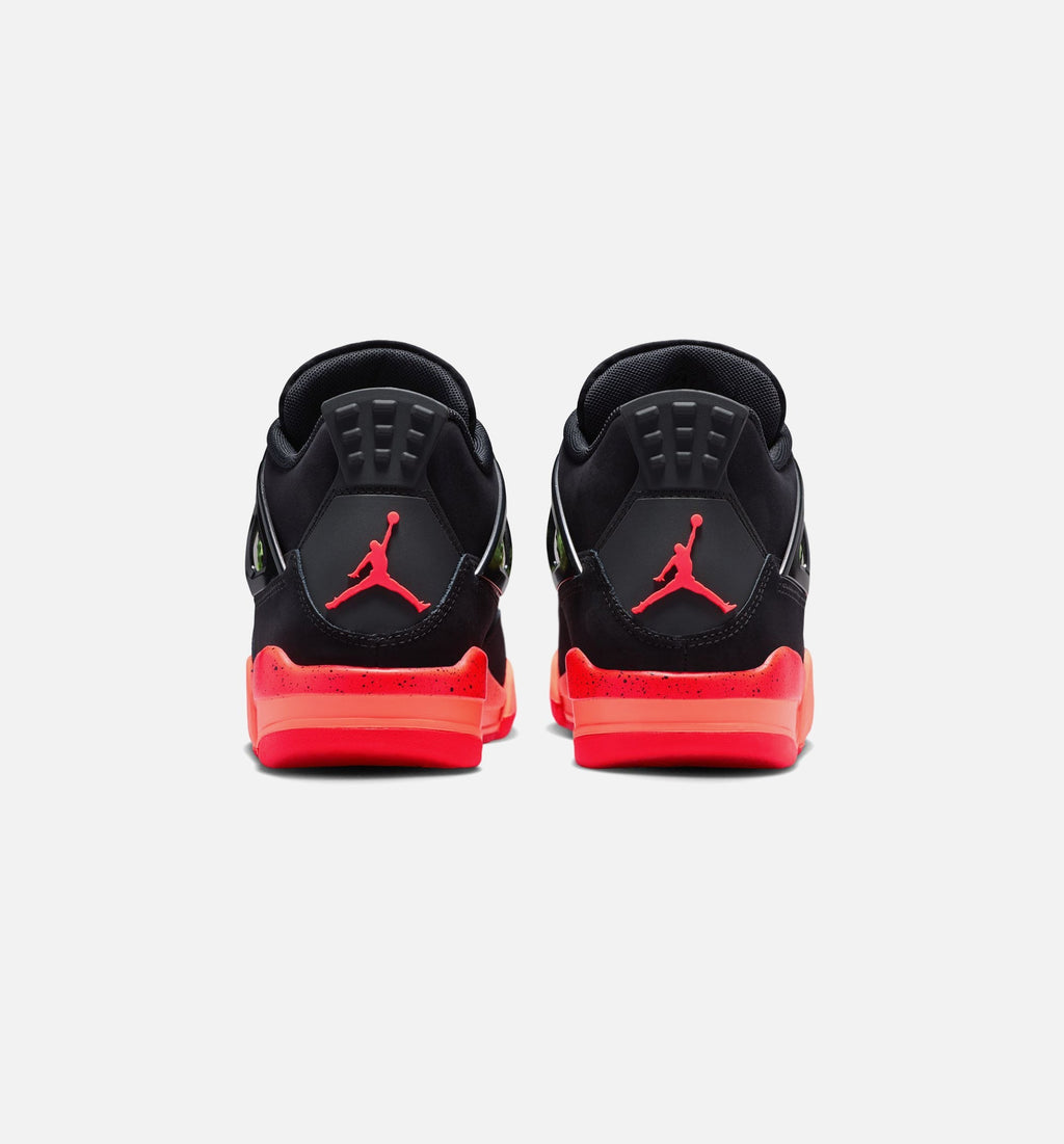 Air Jordan 4 Retro Black Infrared 23 – Grade School Lifestyle Shoe in Black/Infrared 23/Bright Mango