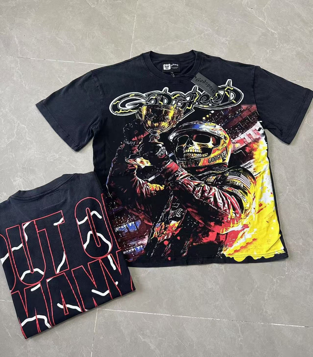 Godspeed Racer Skull Graphic T-Shirt