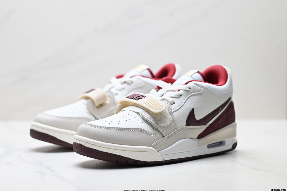 Jordan Legacy 312 Low White Burgundy Red Sneakers