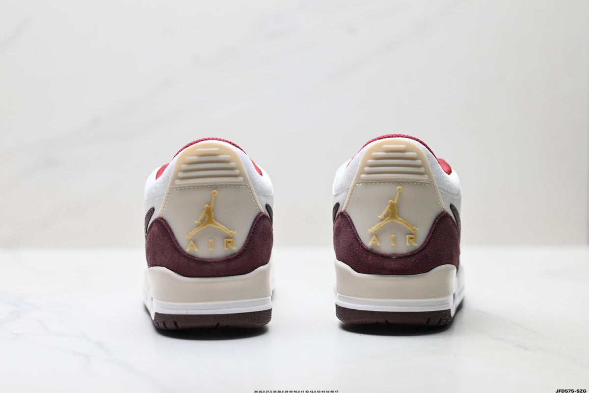 Jordan Legacy 312 Low White Burgundy Red Sneakers