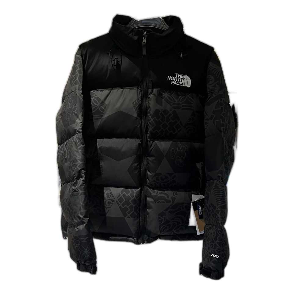 The North Face 1996 Nuptse Patterned Puffer Jacket in Black