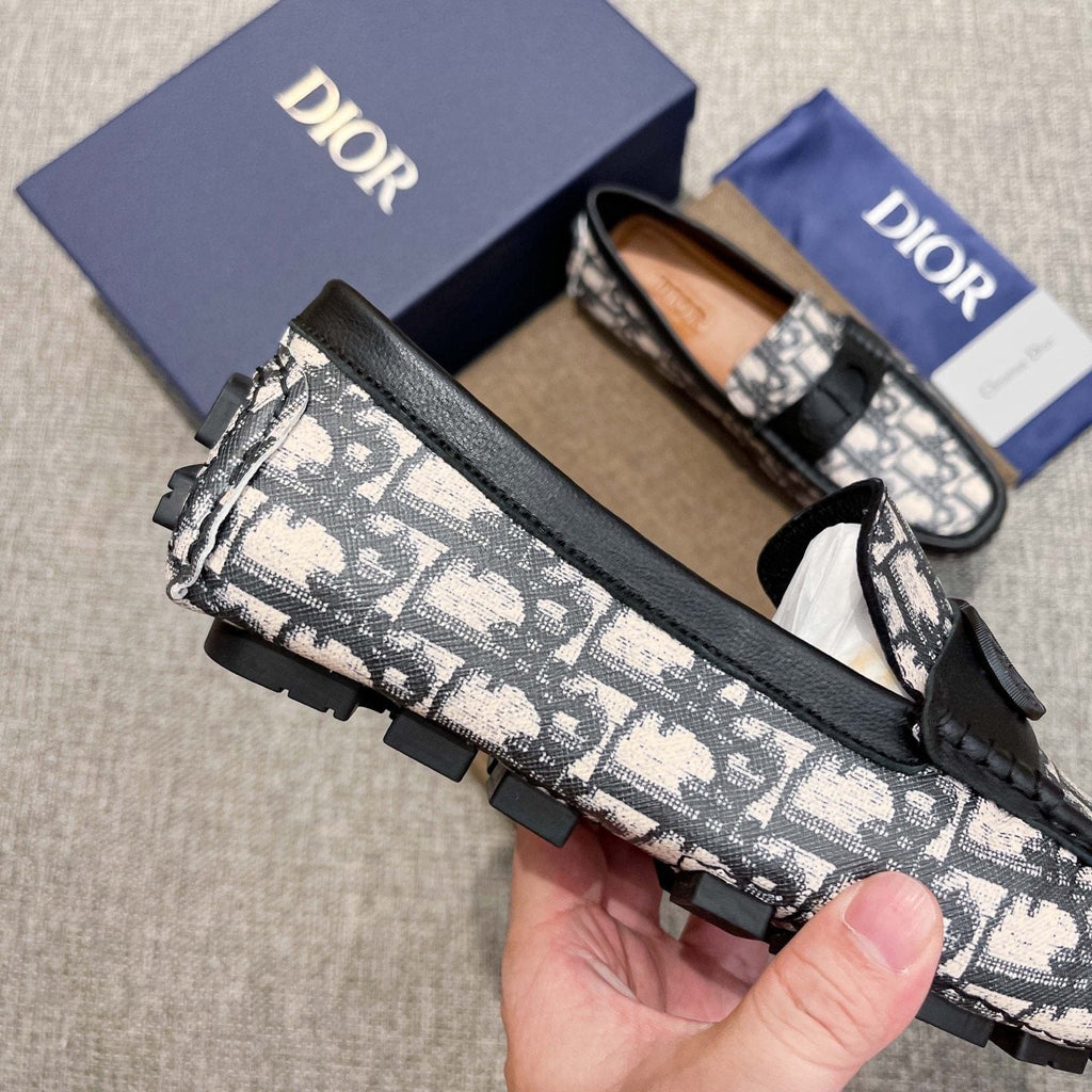 Dior Patterned Trim Loafers