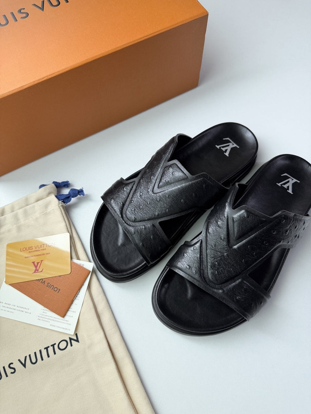 Louis Vuitton Portofino Slide Sandals - Black