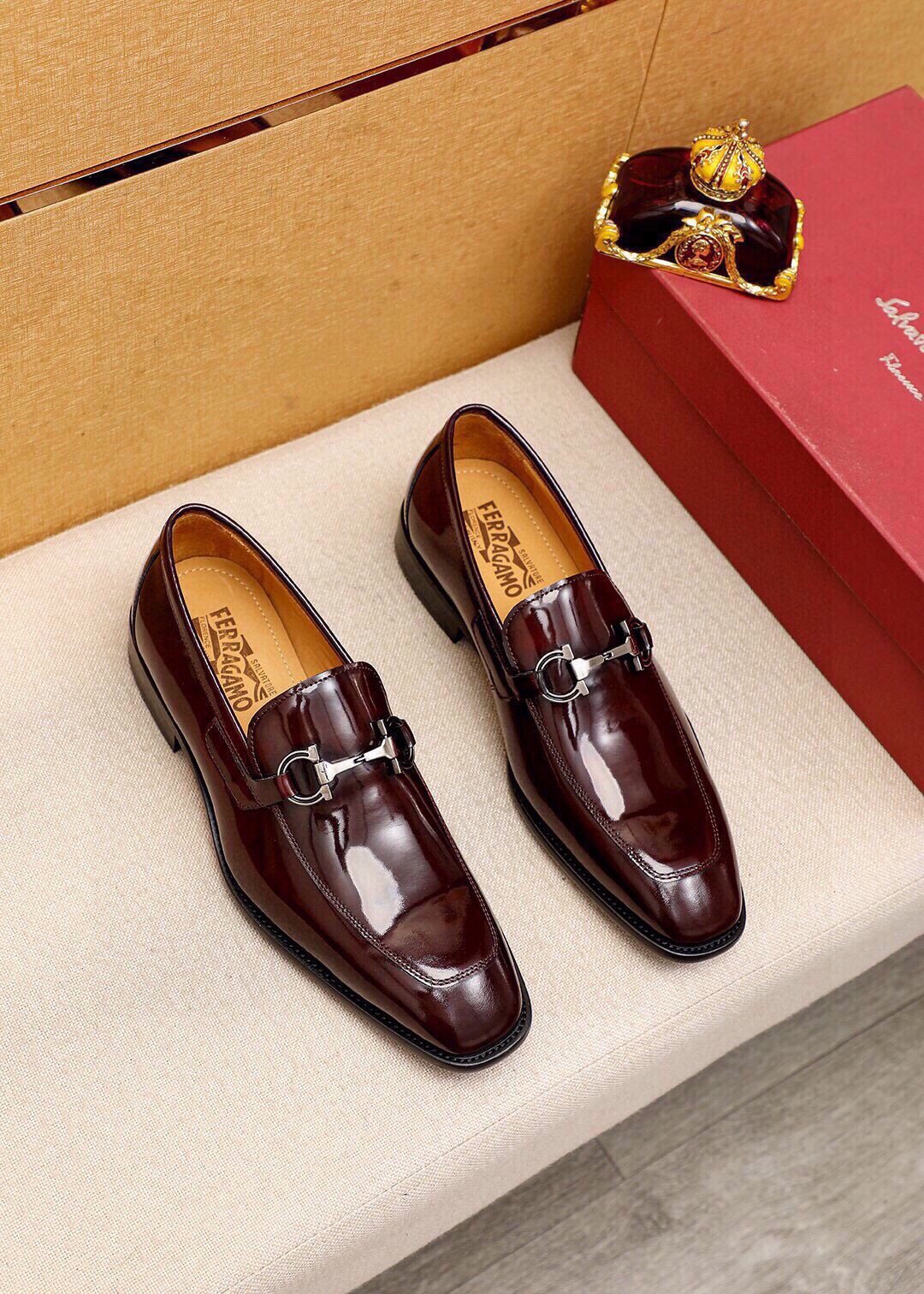 Ferragamo Buckle Leather Loafers