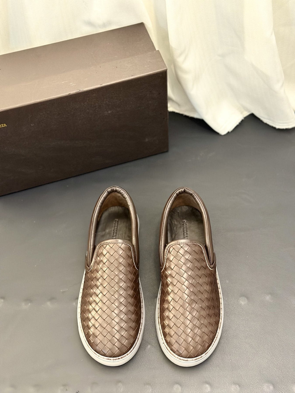 Bottega Veneta Woven Slip-On Sneakers